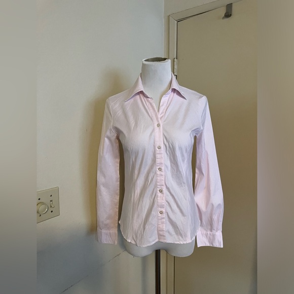 Vtg Y2k LISSEO Long Sleeve Button Down Shirt Pink White Striped Made in JP Sz S - Picture 4 of 8